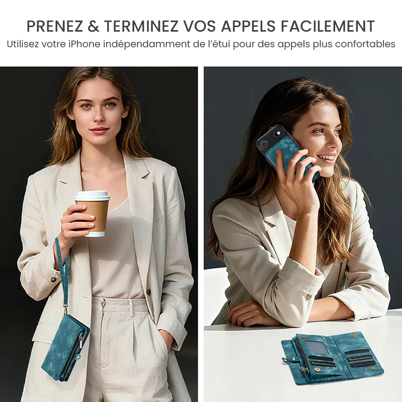 Étui CaseMe Bleu avec Coque Détachable pour iPhone Air - Prise en main confortable