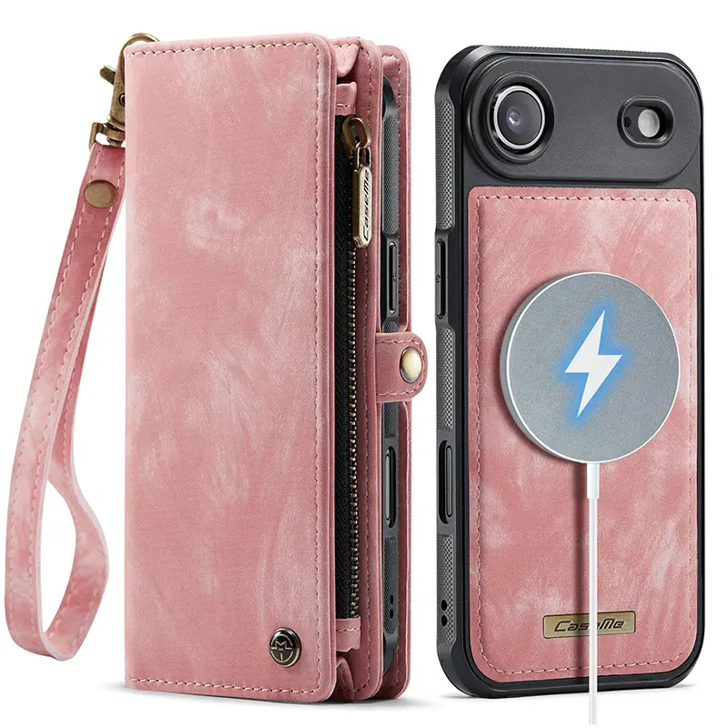 Étui Portefeuille CaseMe avec Coque Détachable pour iPhone Air - Coloris Rose