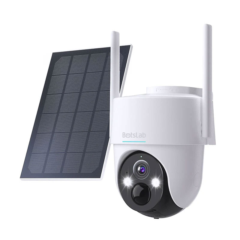 Caméra de Surveillance Extérieure BOTSLAB W313 avec Panneau Solaire