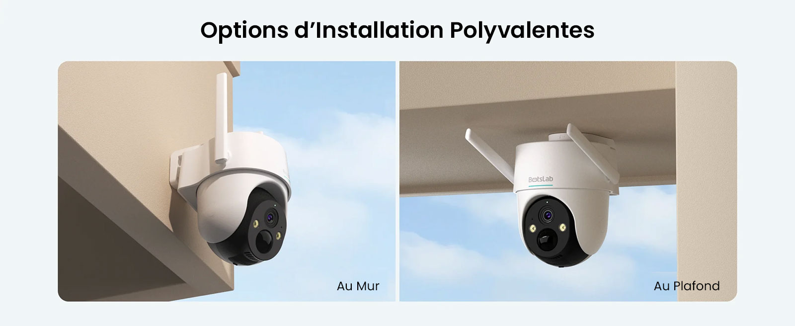 Caméra de Surveillance Extérieure BOTSLAB W313 avec Panneau Solaire