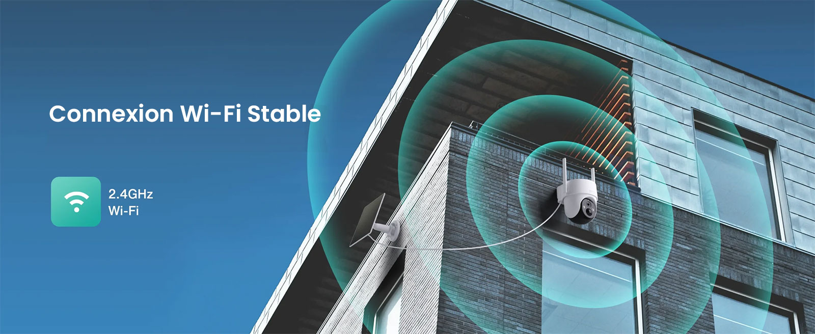 Caméra de Surveillance Extérieure BOTSLAB W313 avec Panneau Solaire