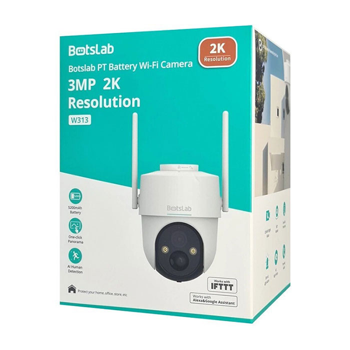 Caméra de Surveillance Extérieure BOTSLAB W313 avec Panneau Solaire