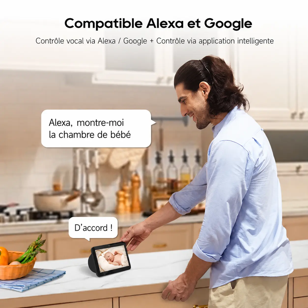 Compatibilité contrôle vocal Alexa et Google et contrôle via application intelligente
