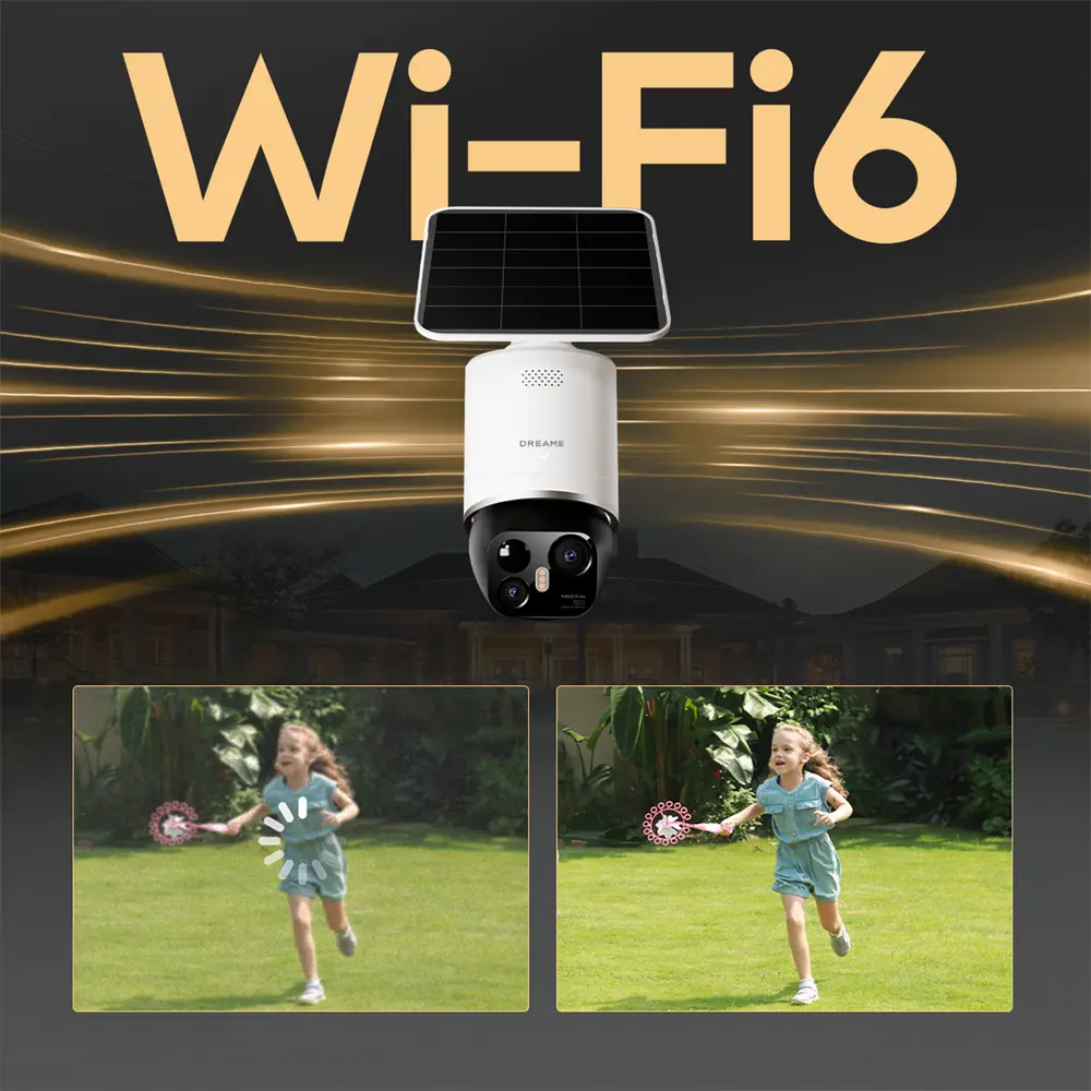 Caméra DREAME Navo Elite 1 connectivité réseau fluide Wi-Fi 6 2,4 GHz sans latence