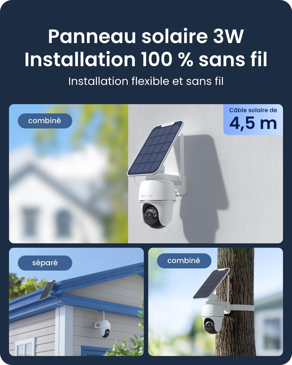 Caméra Extérieure REOLINK Argus PT Ultra avec Panneau Solaire