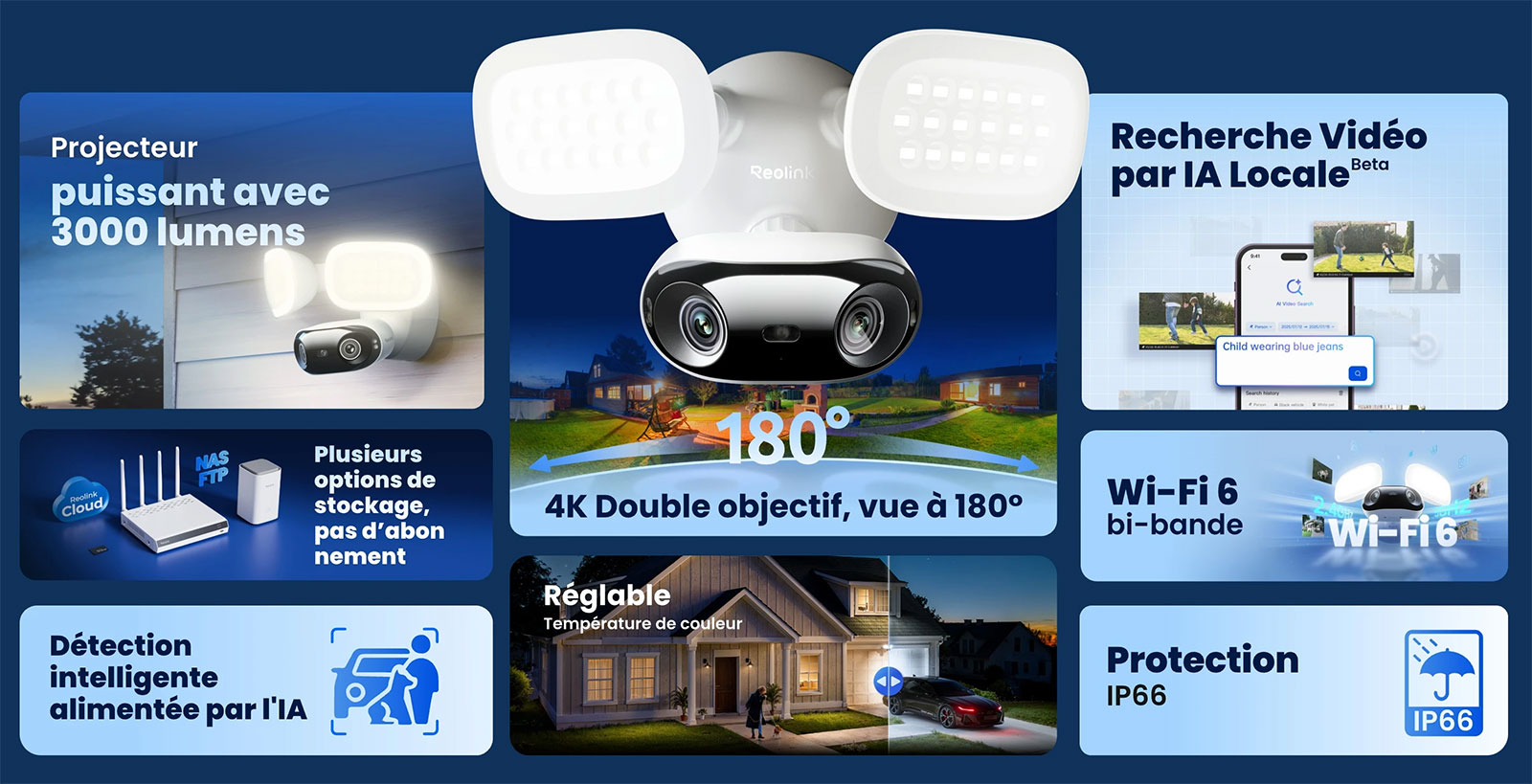 Caméra Extérieure REOLINK Elite Floodlight WiFi