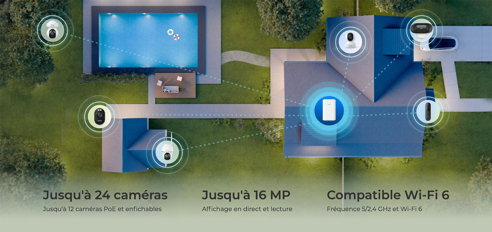 Pack REOLINK Home Hub Pro 2TB avec 2 Caméras TrackMix 4K | Double Objectif Zoom 6x | 2 Panneaux Solaires 6W | Suivi Auto