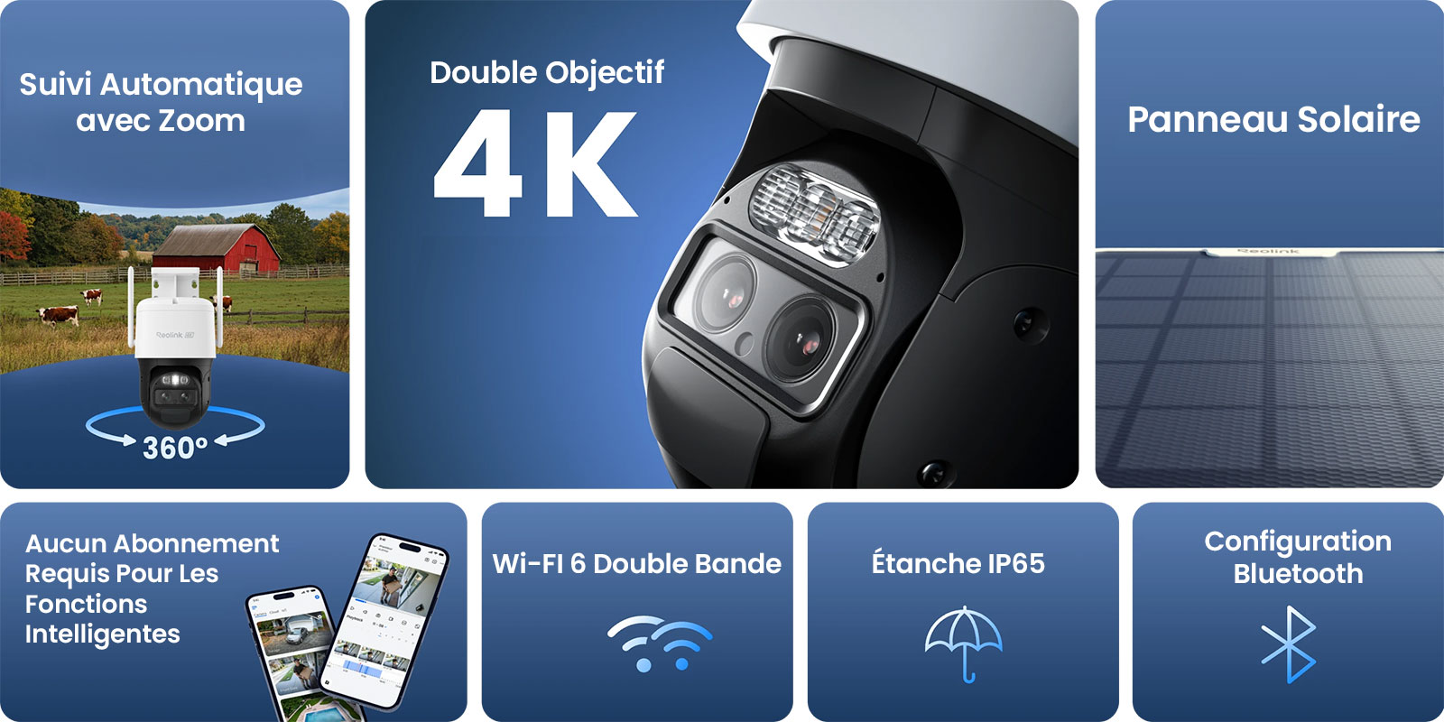 Pack REOLINK Home Hub Pro 2TB avec 2 Caméras TrackMix 4K | Double Objectif Zoom 6x | 2 Panneaux Solaires 6W | Suivi Auto