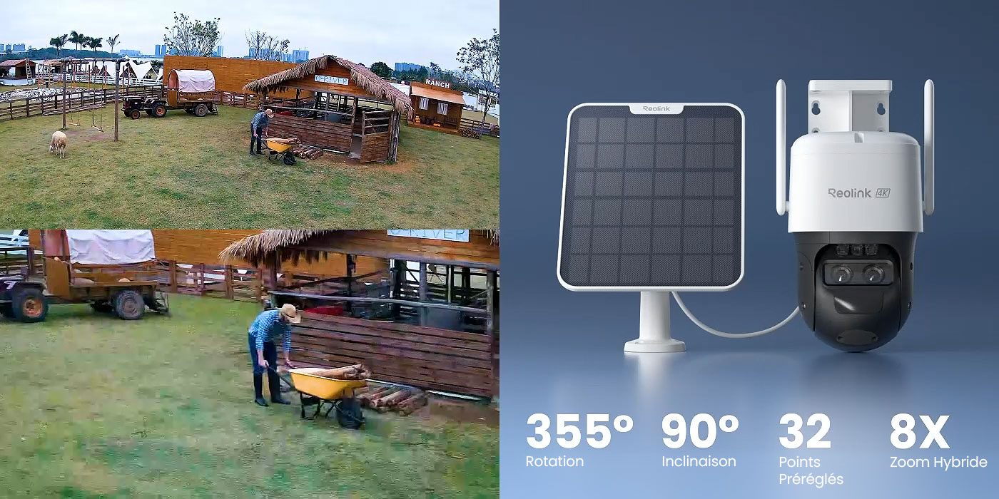 Caméra Extérieure REOLINK TrackMix 4K avec Panneau Solaire 6W