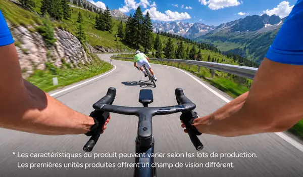 Aperçu du champ de vision grand angle 150° sur la caméra sportive SJCAM S10