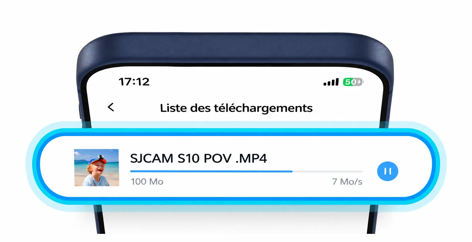 Application SJCAM X avec transfert Wi-Fi 5 GHz des vidéos de la caméra SJCAM S10