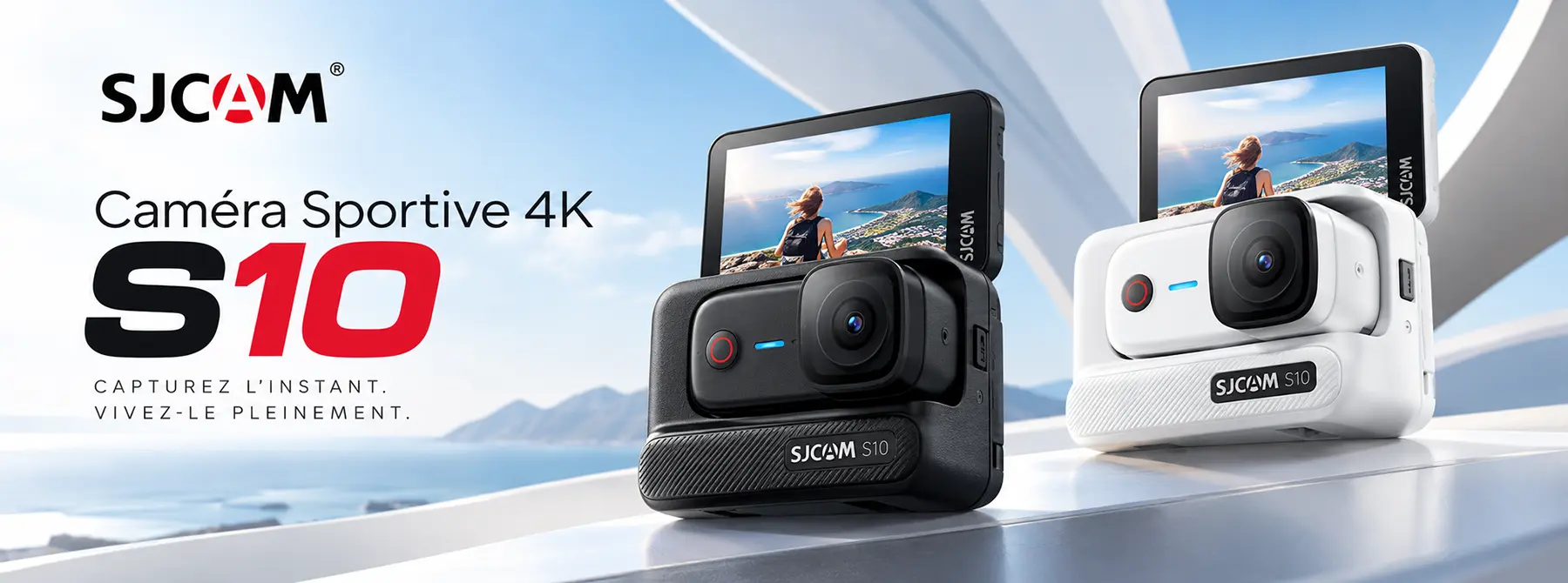 Caméra sportive SJCAM S10 4K - Écran inclinable, module Boost Pod et stabilisation SteadyMotion 2.0