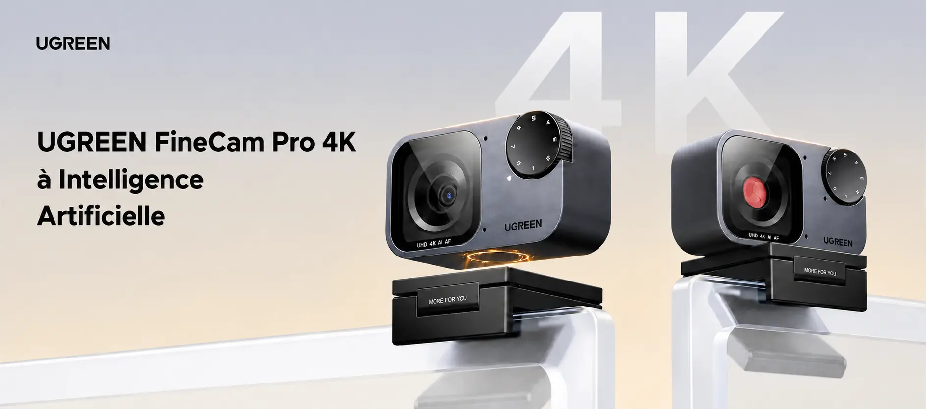 UGREEN FineCam Pro 4K avec cadrage automatique par IA et contrôle gestuel