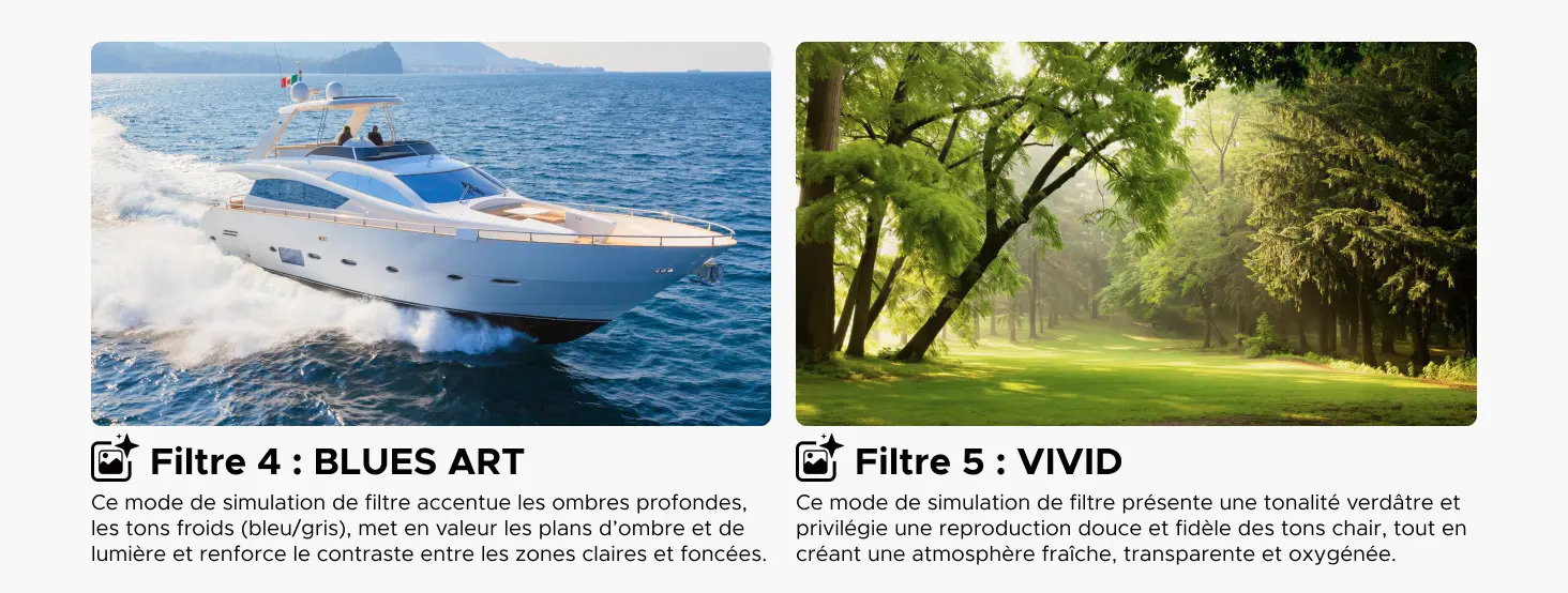 UGREEN FineCam Pro 4K – filtres Blues Art et Vivid