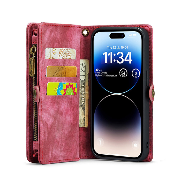 Étui Portefeuille CaseMe avec Coque Détachable pour iPhone 14 Pro Max
