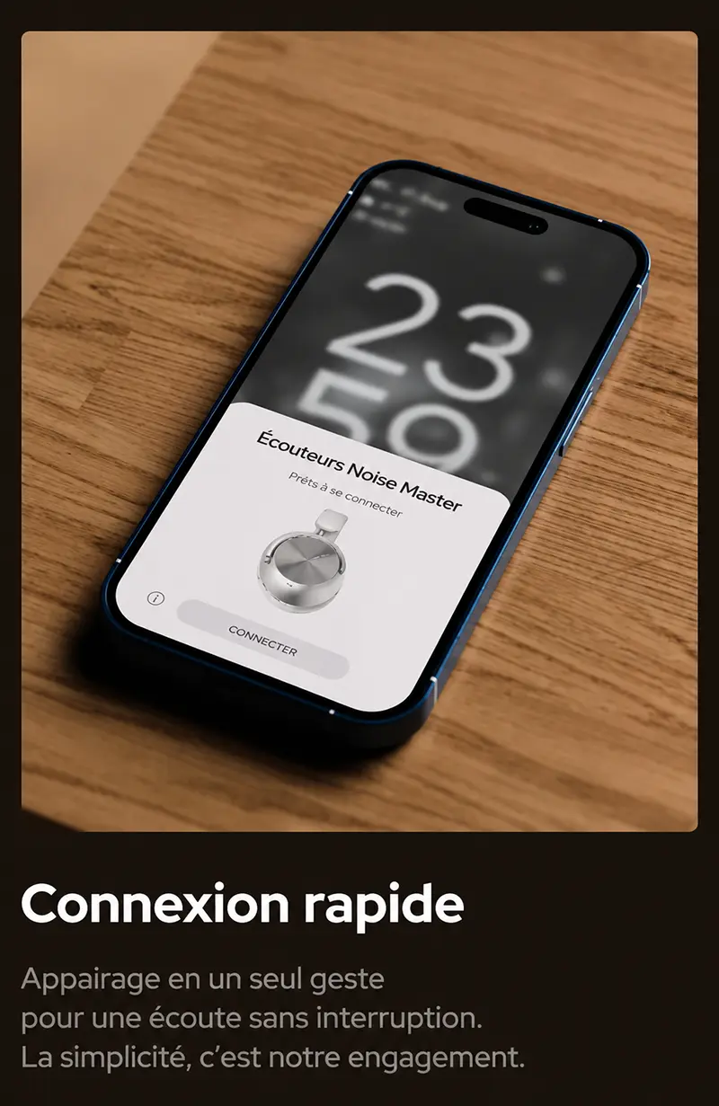 Connexion rapide du casque Noise Master Buds Max avec un smartphone