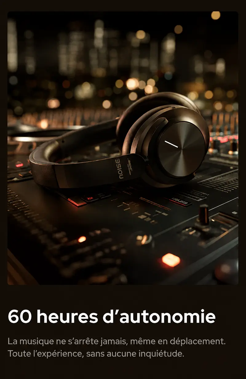 Casque Noise Master Buds Max offrant jusqu’à 60 heures d’autonomie