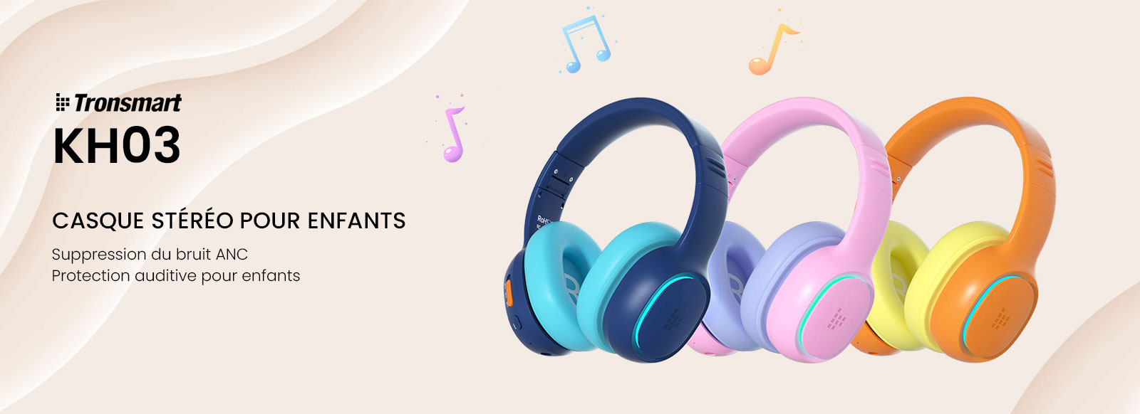 Casque Audio Bluetooth pour Enfant TRONSMART KH03