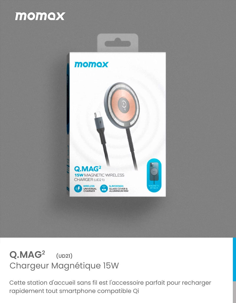 Chargeur Induction MOMAX Q.Mag 2 | Compatible MagSafe