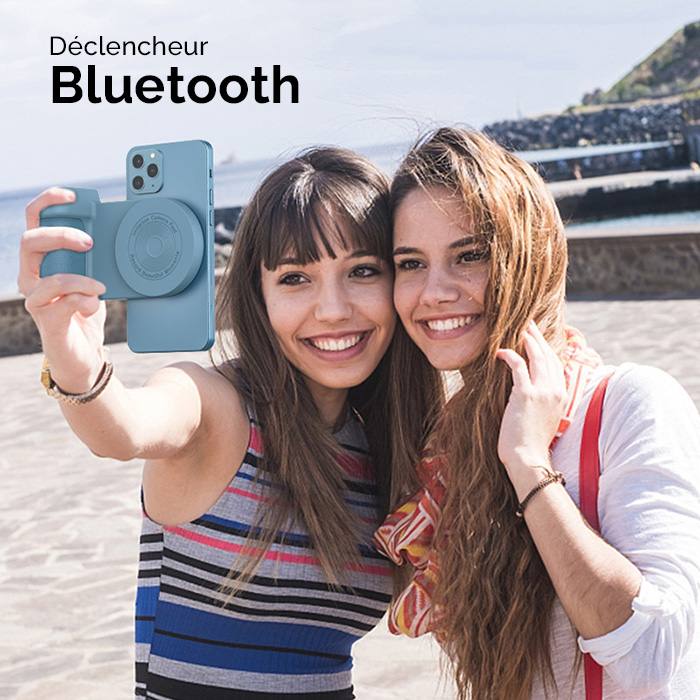 upport Chargeur Induction MagSafe avec Poignée de Maintien pour Selfie & Déclencheur Bluetooth