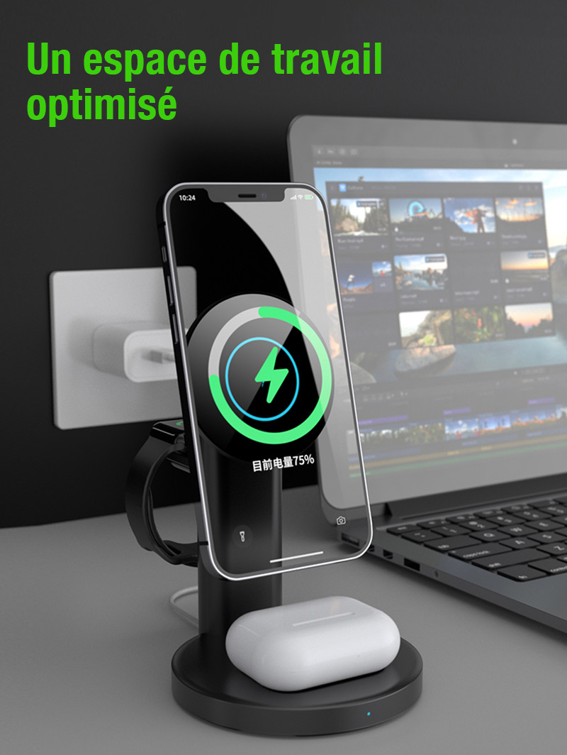 Triple Chargeur Induction TOTU DESIGN S36