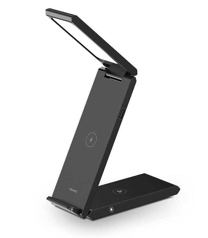 Chargeur Induction 3-en-1 USAMS CD181 avec Lampe LED d'Appoint