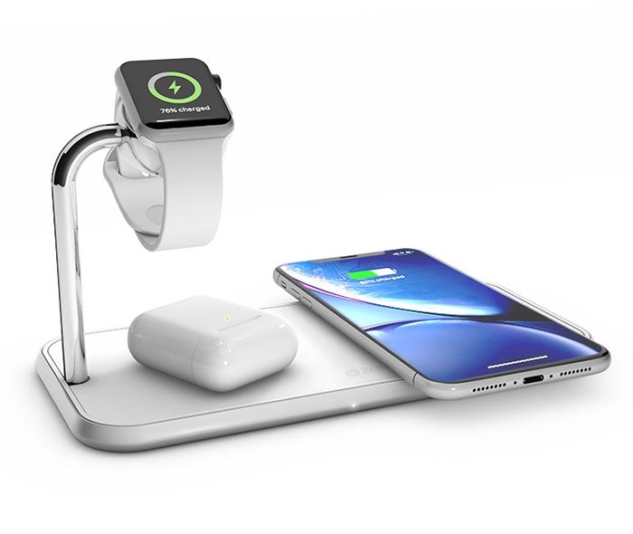 Triple Chargeur Induction ZENS Dual+Watch en Aluminium pour Smartphone & Apple Watch
