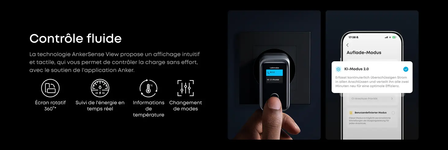 Idéal pour voyager - Chargeur Anker Prime GaN 160W 30% plus petit et léger qu'un chargeur USB-C 96W classique. Illustration du chargeur se glissant facilement dans une poche de sac à dos avec ses fiches pliables.
