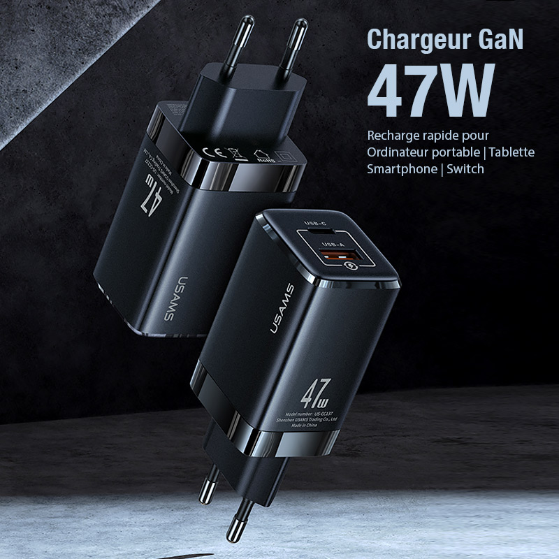 Chargeur GaN USAMS T41 47W