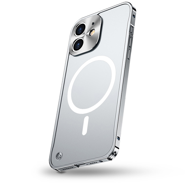 Coque MagSafe Translucide avec Cadre & Cache Caméra en Métal pour iPhone 12 Mini