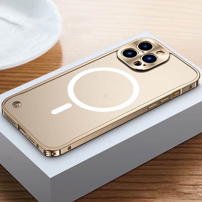 Coque MagSafe Translucide avec Cadre & Cache Caméra en Métal pour iPhone 13 Pro Max