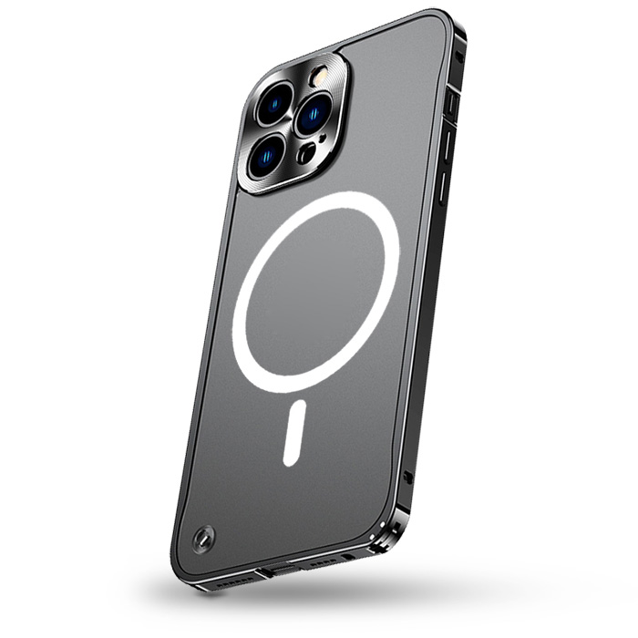 Coque MagSafe Translucide avec Cadre & Cache Caméra en Métal pour iPhone 12 Pro