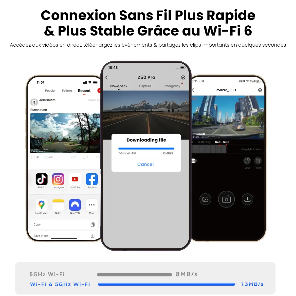 Détails des finitions et boutons de contrôle de la caméra DDPAI Z50 Pro.