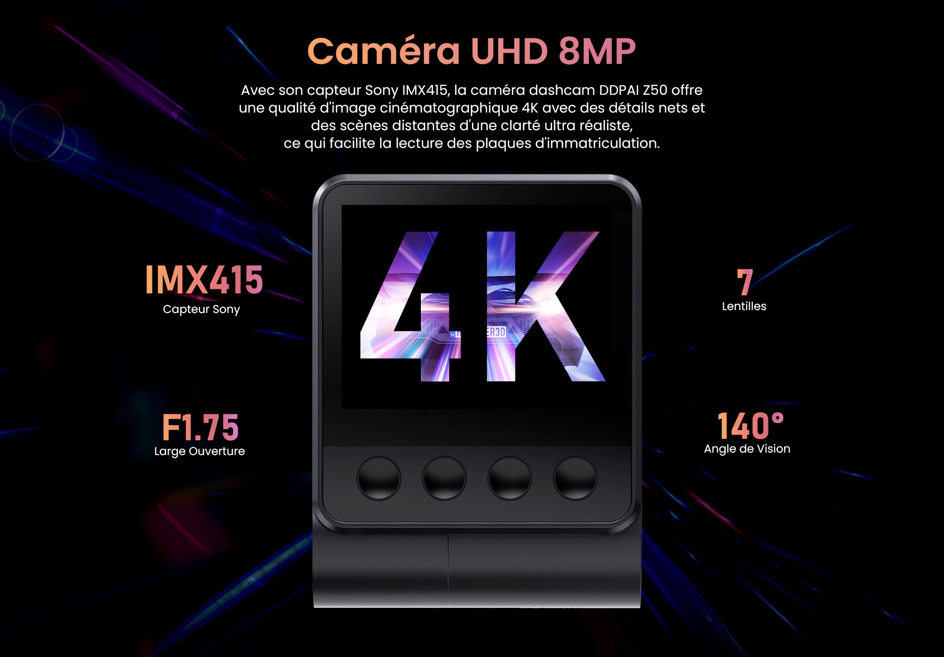 Caméra Embarquée Dashcam DDPAI Z50 4K
