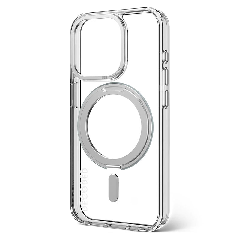 Coque MagSafe DECODED Loop Stand en Plastique Recyclé Translucide pour iPhone 15 Pro