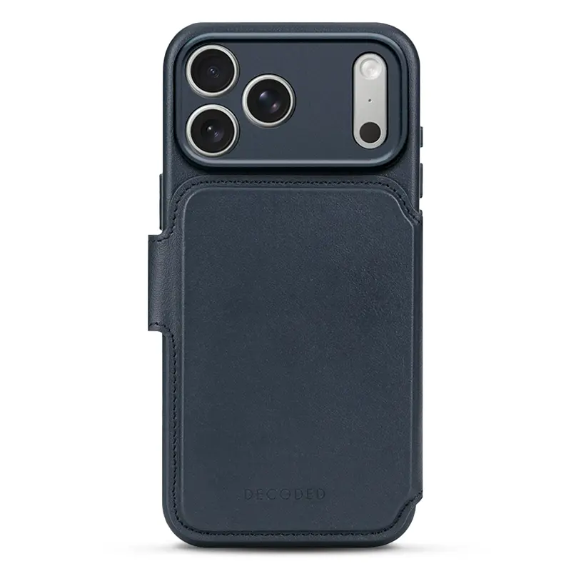 Étui Folio DECODED MagSafe Detachable Wallet pour iPhone 17 Pro - Modèle couleur bleu marine