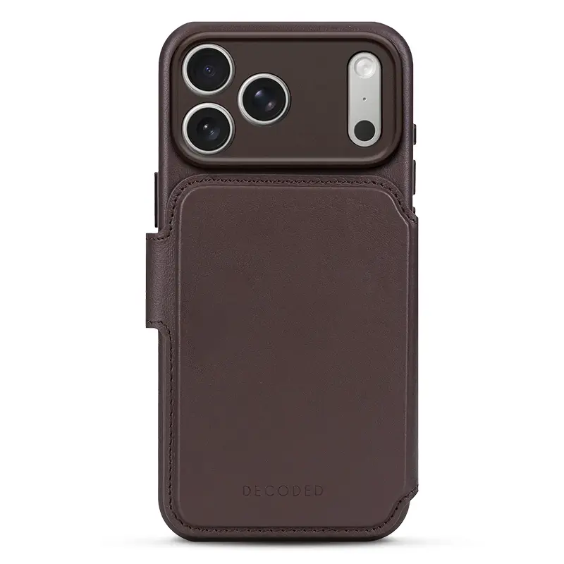 Étui Folio DECODED MagSafe Detachable Wallet pour iPhone 17 Pro - Modèle couleur Marron