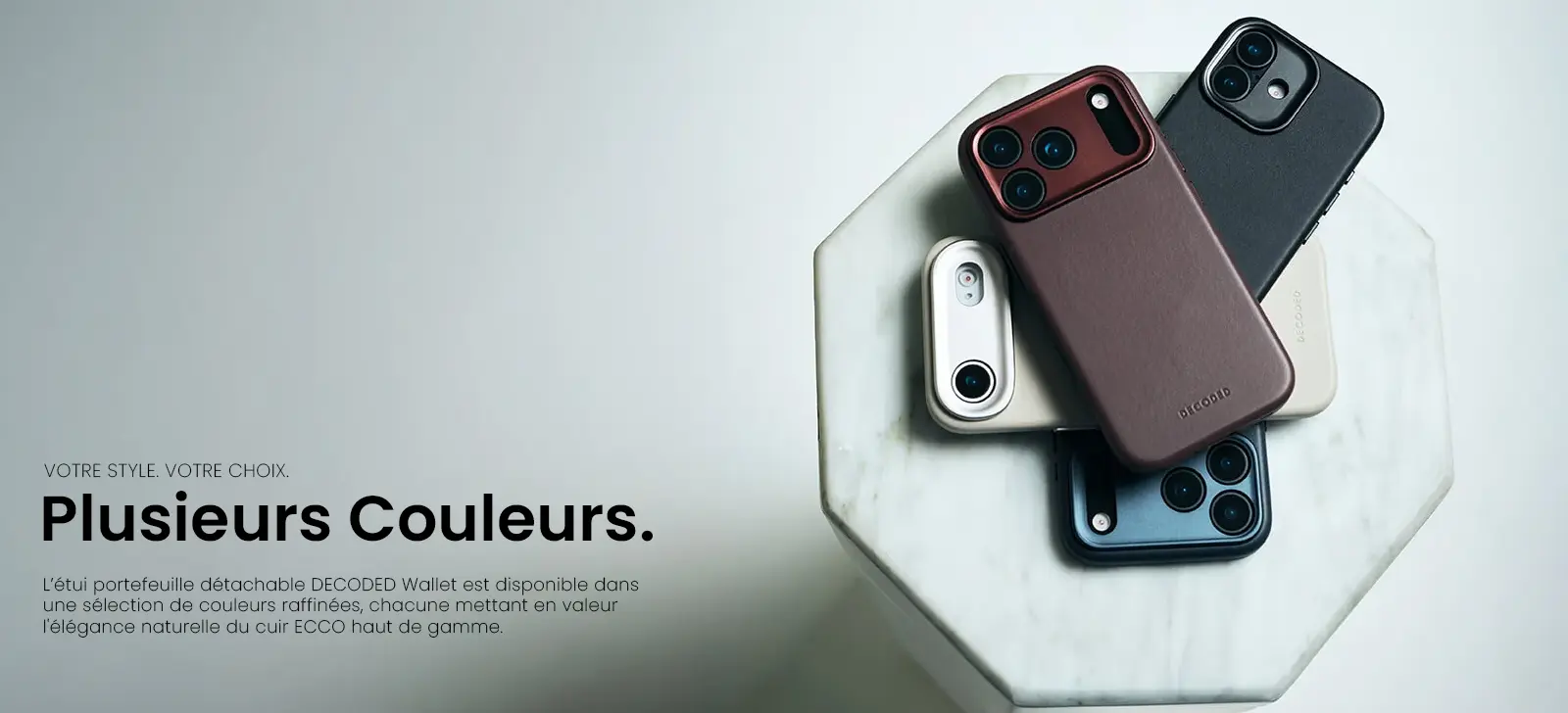 Étui Folio DECODED MagSafe Detachable Wallet pour iPhone 17