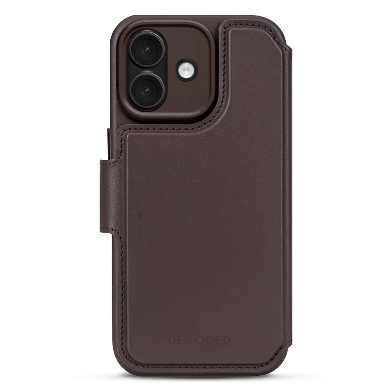 Étui Folio DECODED MagSafe Detachable Wallet pour iPhone 17 - Modèle couleur marron