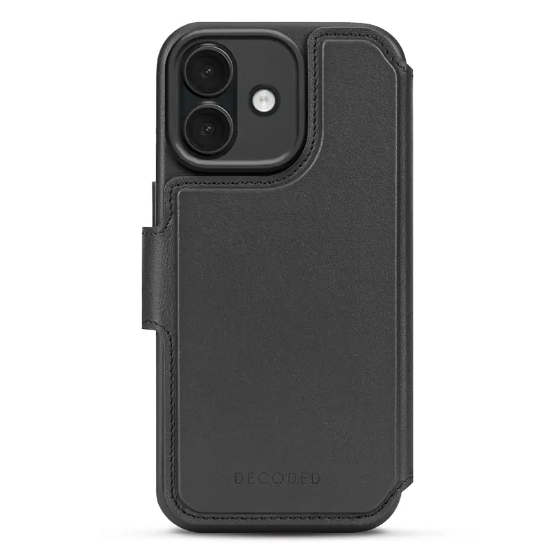 Étui Folio DECODED MagSafe Detachable Wallet pour iPhone 17 - Modèle couleur noire