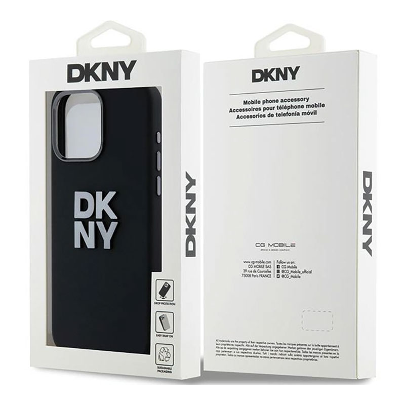 Coque DKNY Silicone Liquide & Logo Métal pour iPhone 15 Pro Max