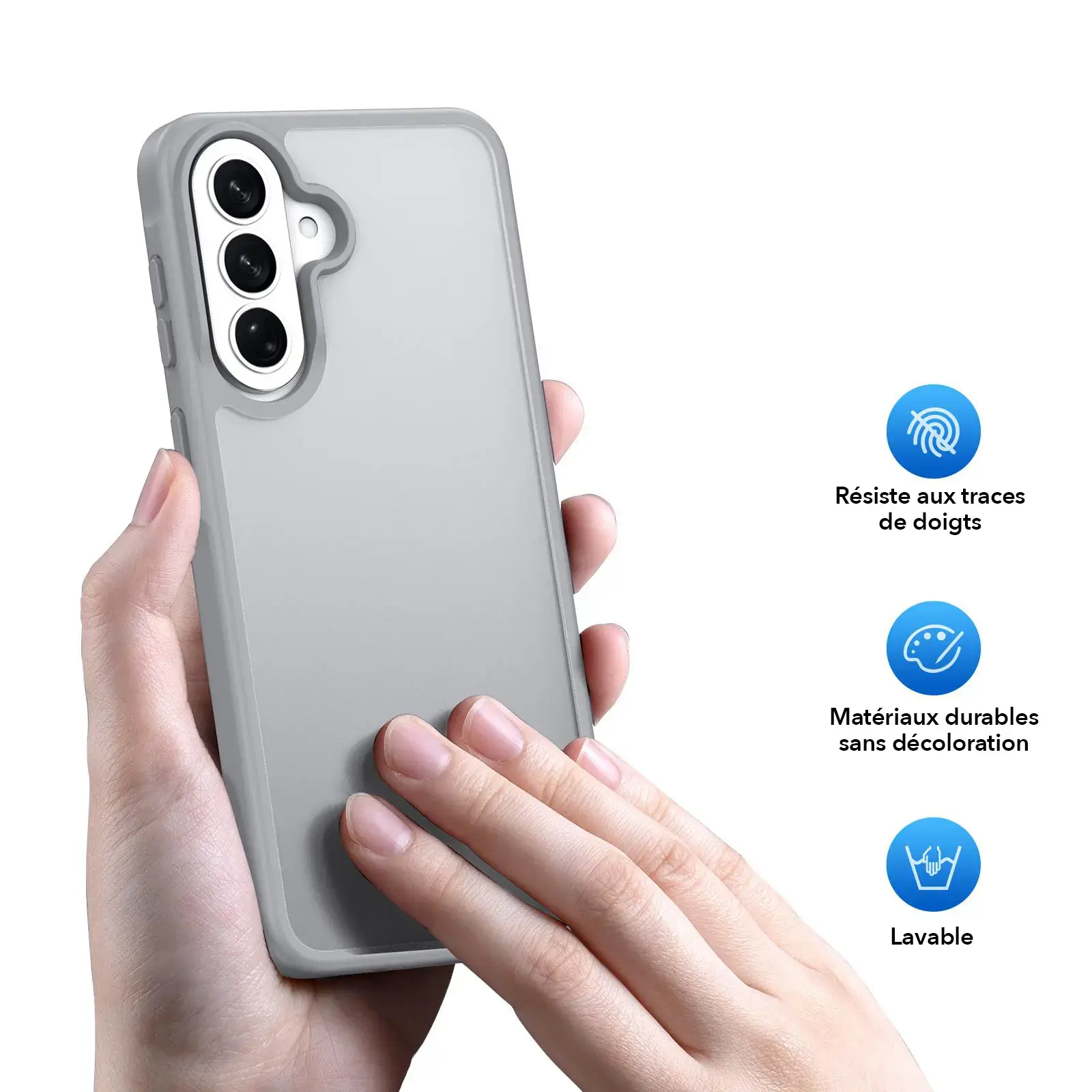 Coque DUX DUCIS Yind grise avec finition mate douce pour Galaxy A57 5G