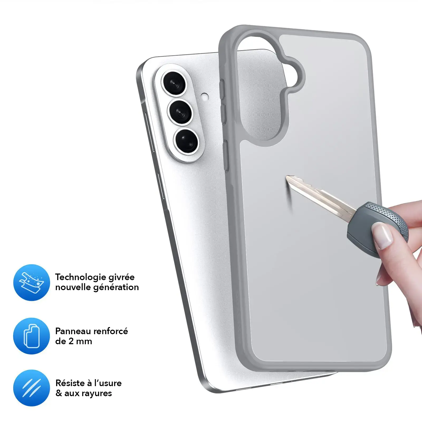 Coque DUX DUCIS Yind grise résistante aux rayures pour Galaxy A57 5G