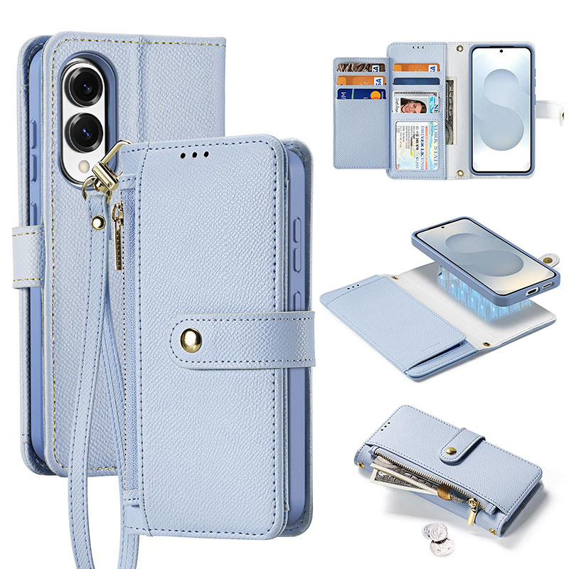 Étui Portefeuille DUX DUCIS Lawa en Cuir Aniline Véritable pour Galaxy S25 Edge