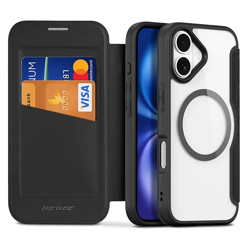 Étui Folio DUX DUCIS Skin X Pro Compatible MagSafe pour iPhone 17 - Modèle Noir