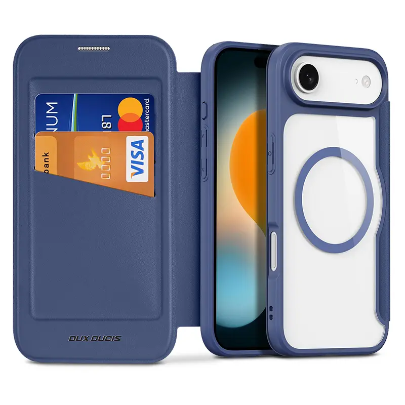 Étui Folio DUX DUCIS Skin X Pro Compatible MagSafe pour iPhone Air - Modèle Bleu