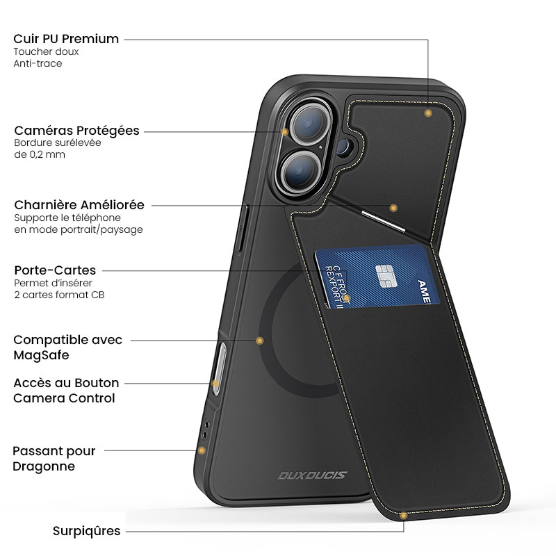 Coque CB Chevalet DUX DUCIS Rafi II Série pour iPhone 16 Plus