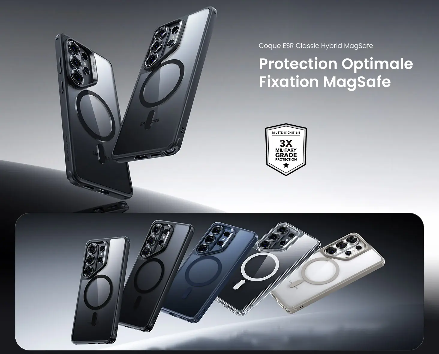 Coque Antichoc ESR Classic Hybrid MagSafe Transparente pour Galaxy S26 Ultra