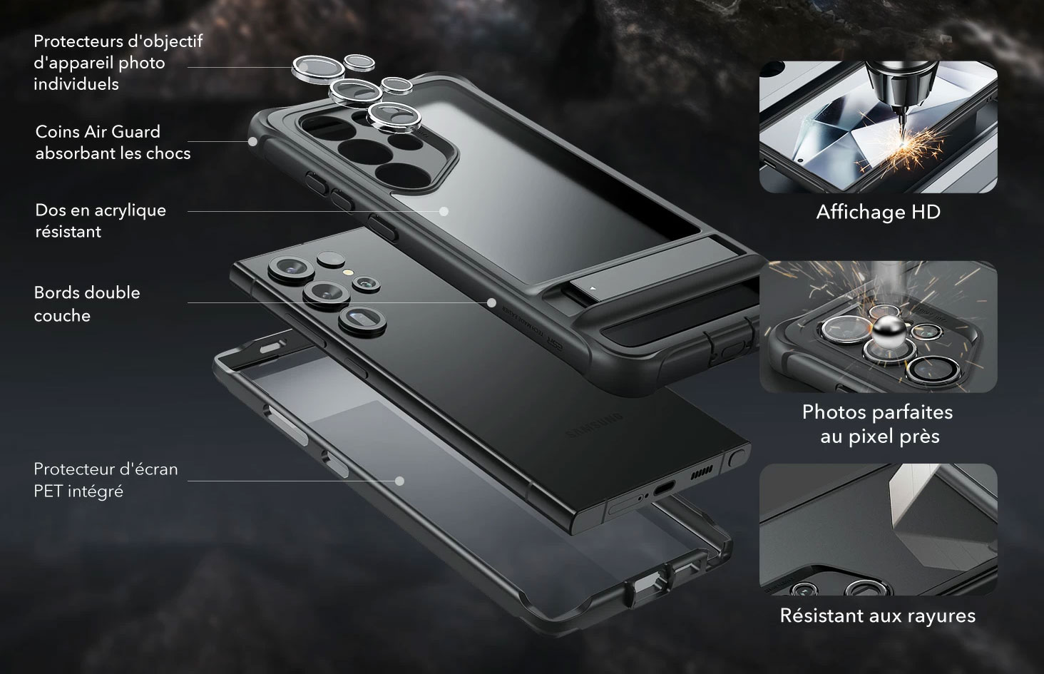 Coque Intégrale ESR Armor KickStand pour Galaxy S24 Ultra