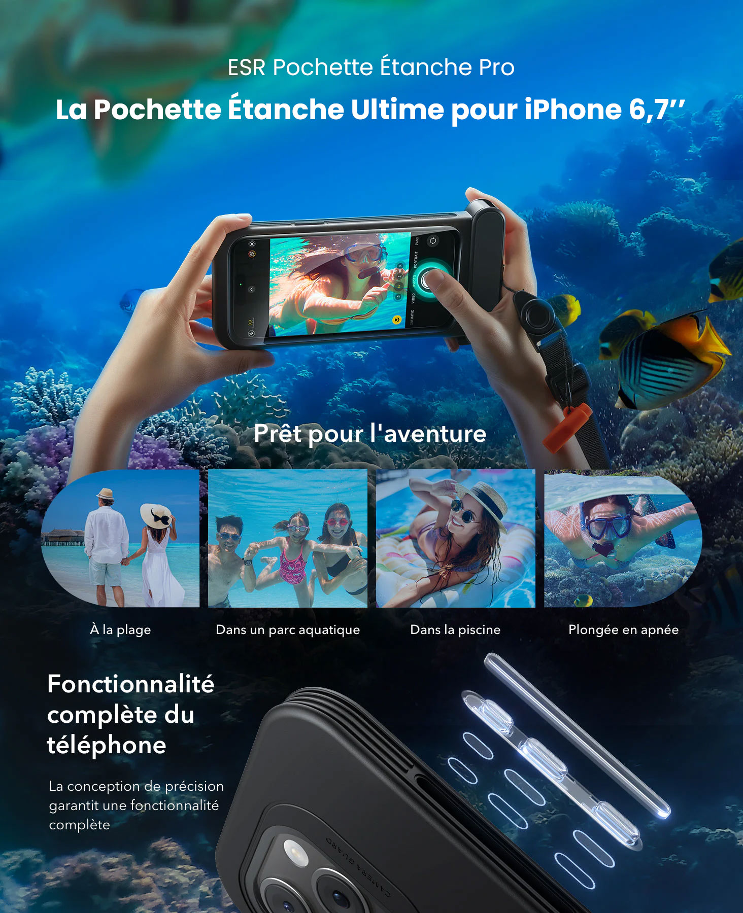 Pochette Étanche Flottante ESR Pouch Pro pour iPhone 15/14 Pro Max